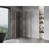 Mexen Mist-F cabine de douche pliante gauche 80 x 80 cm, transparent, cuivre brossé - 8A6T-080-080-65-00-L