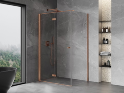 Mexen Mist-F cabine de douche pliante gauche 90 x 120 cm, transparent, cuivre brossé - 8A6T-090-120-65-00-L