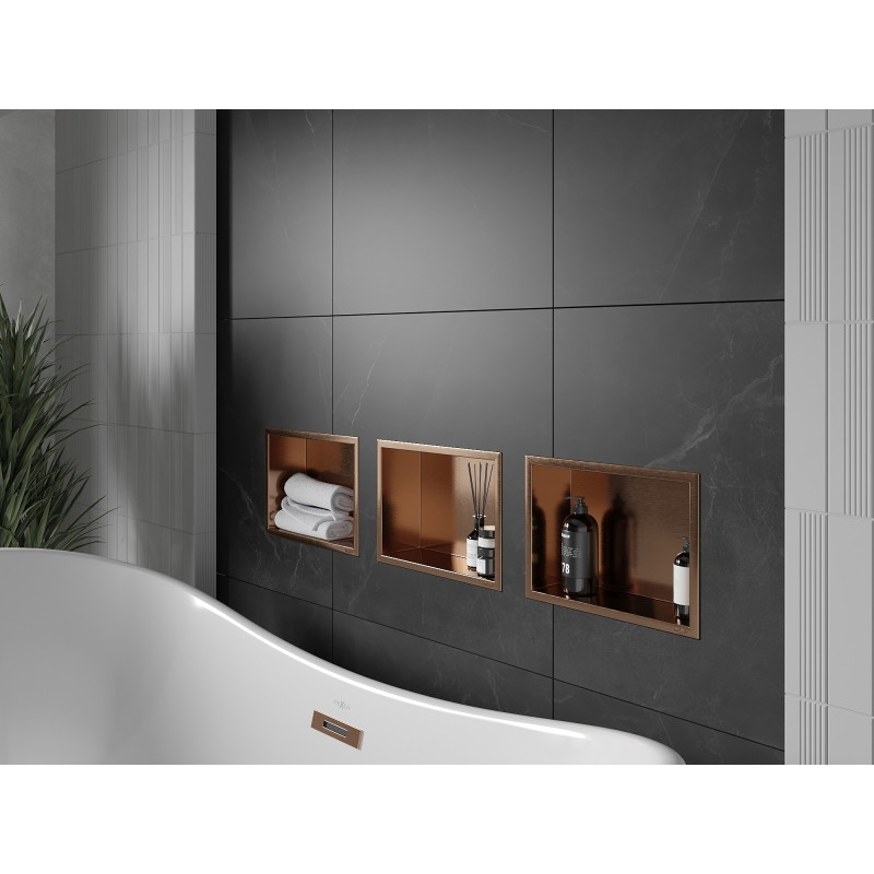 Mexen X-Wall-R niche murale avec rebord 30 x 20 cm, cuivre brossé - 19C0302010