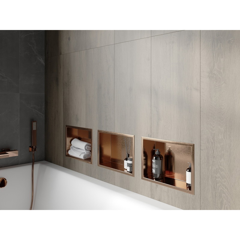 Mexen X-Wall-R niche murale avec rebord 30 x 20 cm, cuivre brossé - 19C0302010