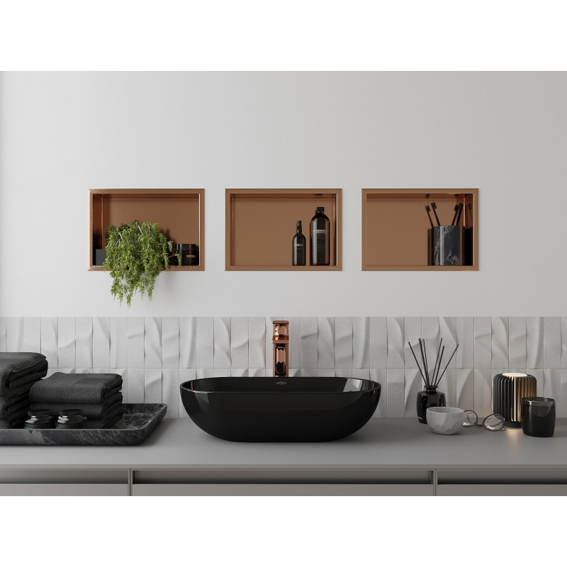 Mexen X-Wall-R niche murale avec rebord 30 x 20 cm, cuivre brossé - 19C0302010