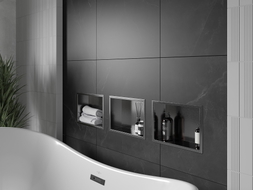 Mexen X-Wall-R étagère encastrée avec collerette 30 x 20 cm, gris canon brossé - 19E0302010