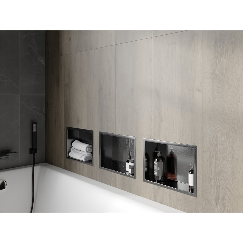 Mexen X-Wall-R étagère encastrée avec collerette 30 x 20 cm, gris canon brossé - 19E0302010
