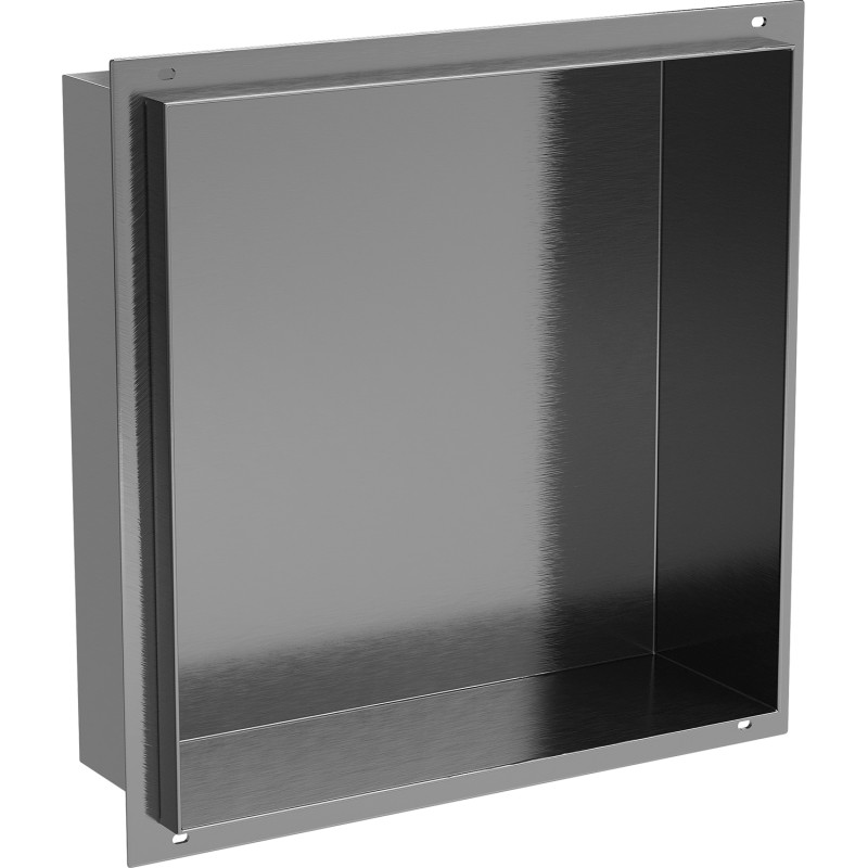 Mexen X-Wall-NR étagère encastrée sans collerette 30 x 30 cm, gris métallisé brossé - 19E1303010