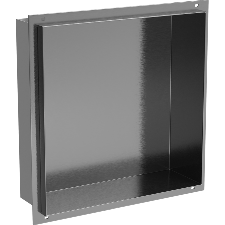Mexen X-Wall-NR étagère encastrée sans collerette 30 x 30 cm, gris métallisé brossé - 19E1303010