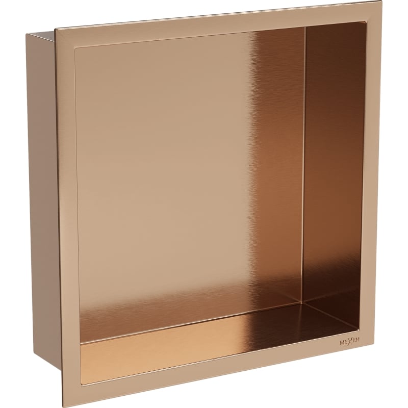 Mexen X-Wall-R étagère encastrée avec rebord 30 x 30 cm, cuivre brossé - 19C0303010