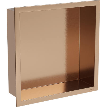 Mexen X-Wall-R étagère encastrée avec rebord 30 x 30 cm, cuivre brossé - 19C0303010