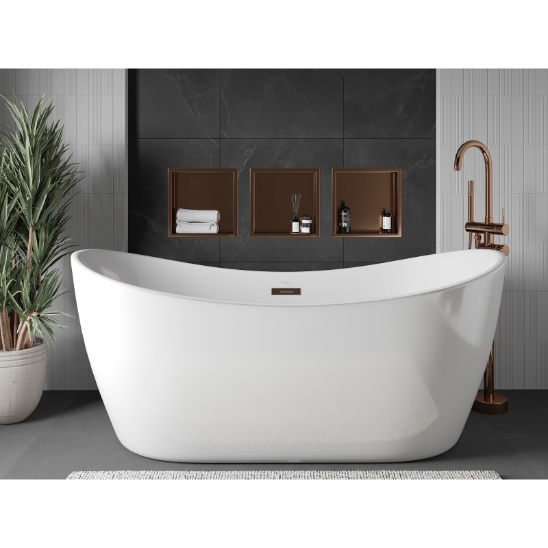 Mexen X-Wall-R étagère encastrée avec rebord 30 x 30 cm, cuivre brossé - 19C0303010