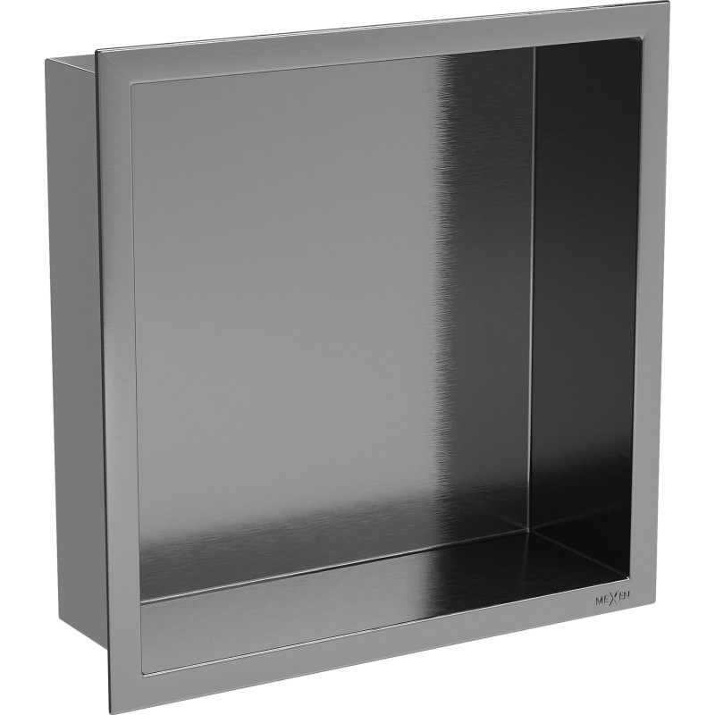 Mexen X-Wall-R étagère encastrée avec collerette 30 x 30 cm, gris gun brossé - 19E0303010