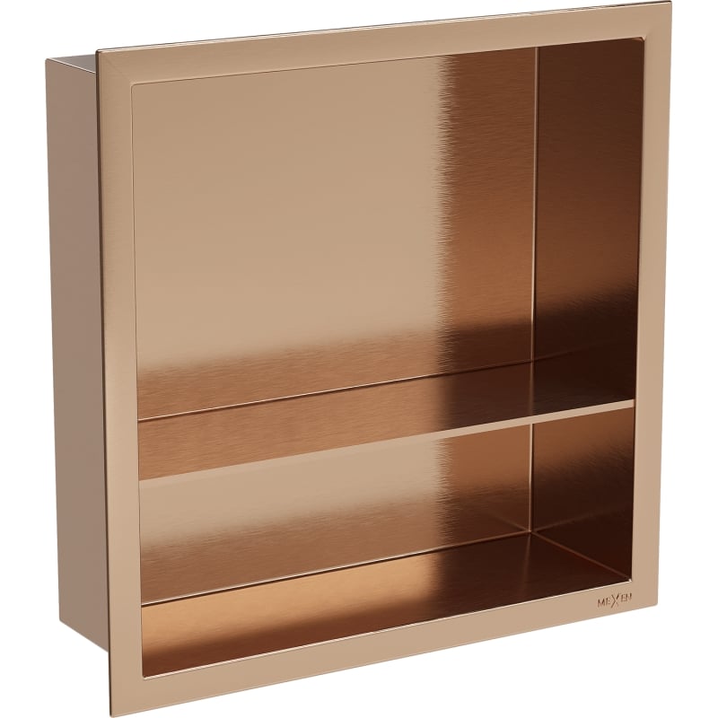 Mexen X-Wall-R étagère encastrée avec cadre et étagère 30 x 30 cm, cuivre brossé - 19C0303010S