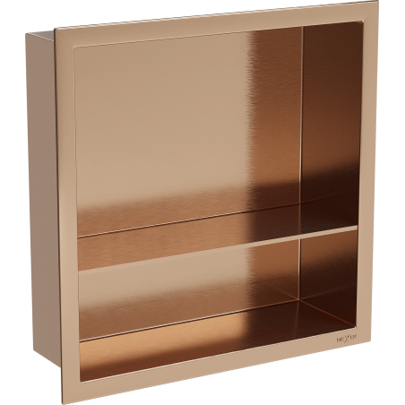 Mexen X-Wall-R étagère encastrée avec cadre et étagère 30 x 30 cm, cuivre brossé - 19C0303010S