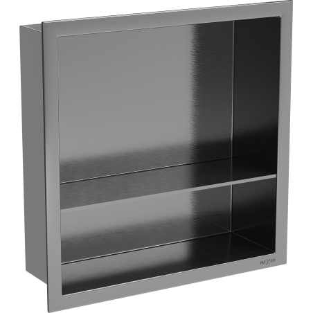 Mexen X-Wall-R étagère encastrée avec bordure et tablette 30 x 30 cm, gris fusil brossé - 19E0303010S