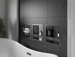Mexen X-Wall-R étagère encastrée avec bordure et tablette 30 x 30 cm, gris fusil brossé - 19E0303010S
