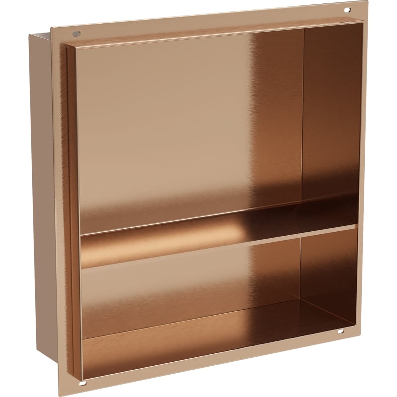 Mexen X-Wall-NR étagère encastrable sans bride avec tablette 30 x 30 cm, cuivre brossé - 19C1303010S