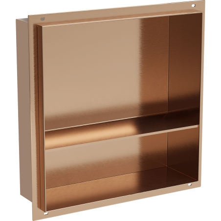 Mexen X-Wall-NR étagère encastrable sans bride avec tablette 30 x 30 cm, cuivre brossé - 19C1303010S