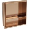 Mexen X-Wall-NR étagère encastrable sans bride avec tablette 30 x 30 cm, cuivre brossé - 19C1303010S