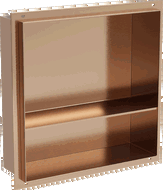 Mexen X-Wall-NR étagère encastrable sans bride avec tablette 30 x 30 cm, cuivre brossé - 19C1303010S