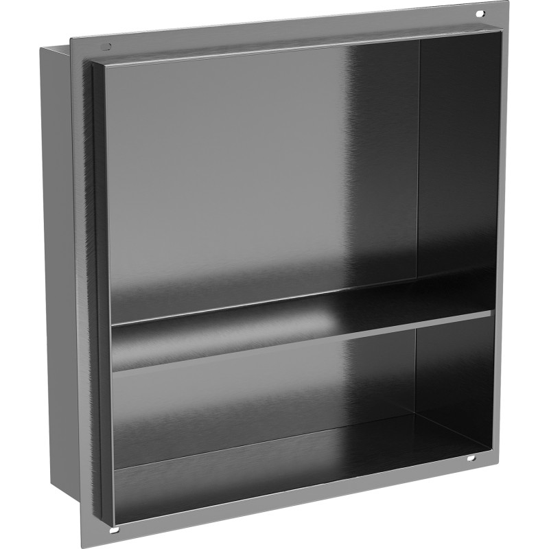 Mexen X-Wall-NR étagère encastrée sans rebord avec étagère 30 x 30 cm, gris pistolet brossé - 19E1303010S