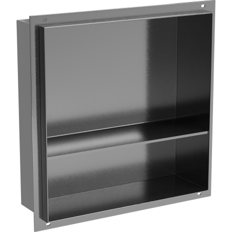 Mexen X-Wall-NR étagère encastrée sans rebord avec étagère 30 x 30 cm, gris pistolet brossé - 19E1303010S