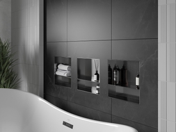 Mexen X-Wall-NR étagère encastrée sans rebord avec étagère 30 x 30 cm, gris pistolet brossé - 19E1303010S