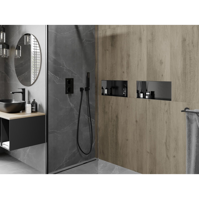 Mexen X-Wall-NR étagère encastrée sans rebord 45 x 20 cm, gris canon brossé - 19E1452010