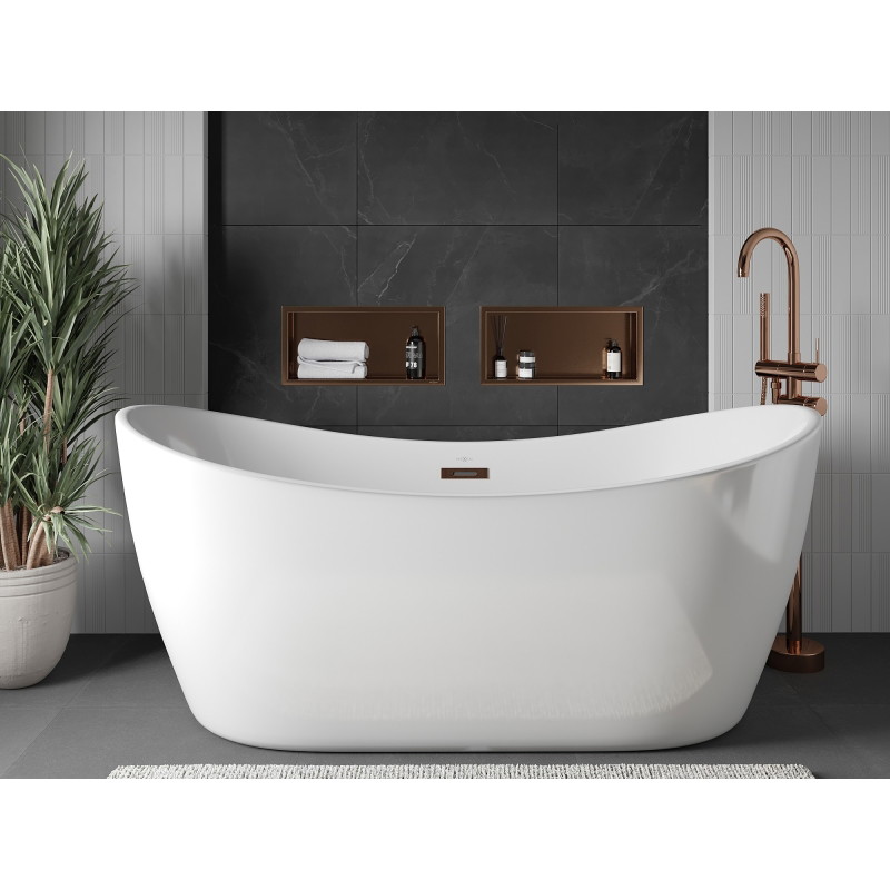 Mexen X-Wall-R étagère encastrée avec rebord 45 x 20 cm, cuivre brossé - 19C0452010