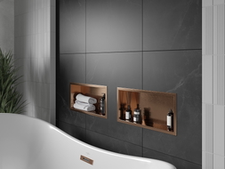 Mexen X-Wall-R étagère encastrée avec rebord 45 x 20 cm, cuivre brossé - 19C0452010