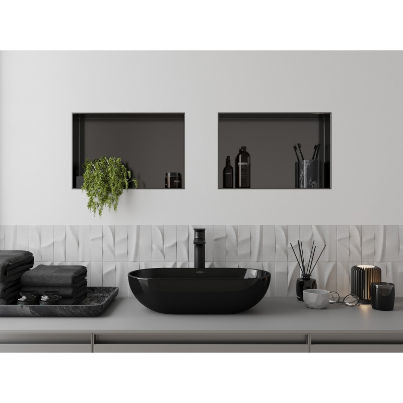 Mexen X-Wall-NR étagère murale sans rebord 45 x 30 cm, gris fusil brossé - 19E1453010