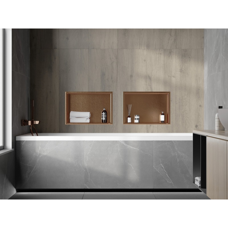 Mexen X-Wall-R étagère encastrée avec rebord 45 x 30 cm, cuivre brossé - 19C0453010