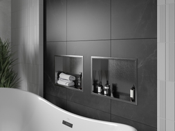 Mexen X-Wall-R étagère encastrée avec rebord 45 x 30 cm, gris canon brossé - 19E0453010