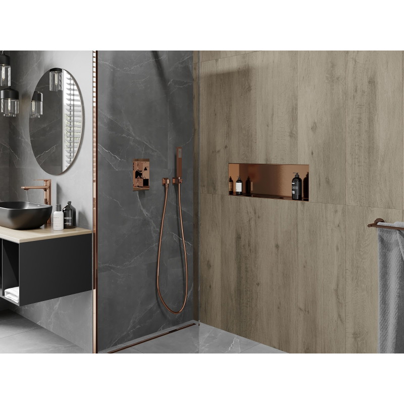 Mexen X-Wall-NR étagère encastrée sans rebord 60 x 20 cm, cuivre brossé - 19C1602010