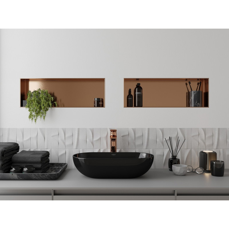 Mexen X-Wall-NR étagère encastrée sans rebord 60 x 20 cm, cuivre brossé - 19C1602010
