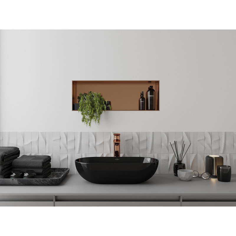 Mexen X-Wall-NR étagère encastrée sans rebord 60 x 20 cm, cuivre brossé - 19C1602010