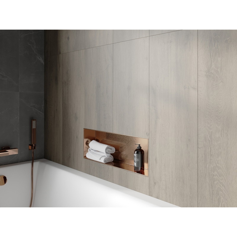 Mexen X-Wall-NR étagère encastrée sans rebord 60 x 20 cm, cuivre brossé - 19C1602010