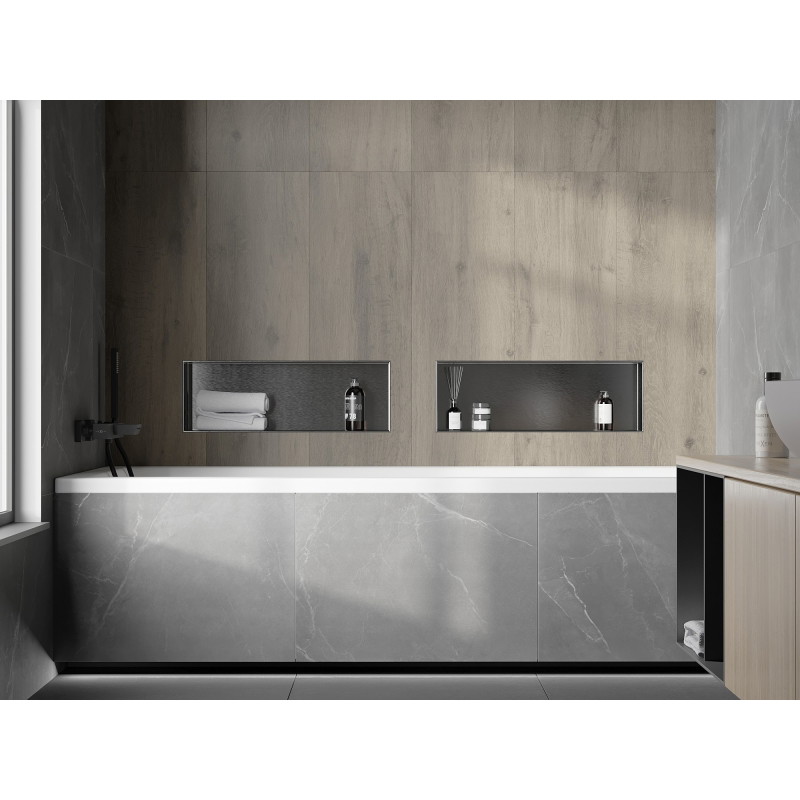 Mexen X-Wall-NR étagère murale sans collerette 60 x 20 cm, gris métallisé brossé - 19E1602010