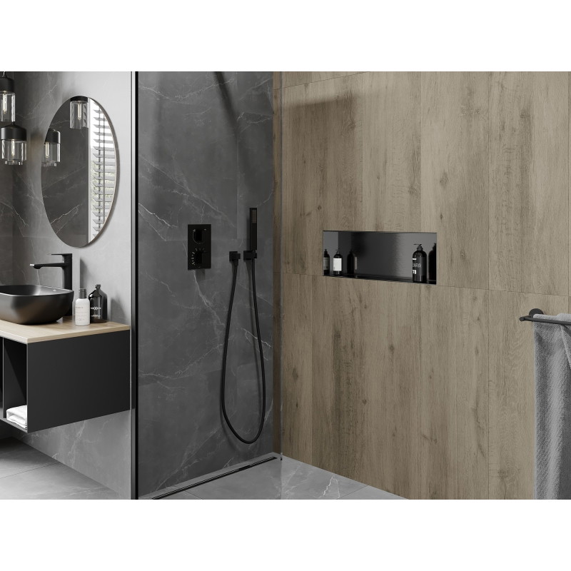 Mexen X-Wall-NR étagère murale sans collerette 60 x 20 cm, gris métallisé brossé - 19E1602010