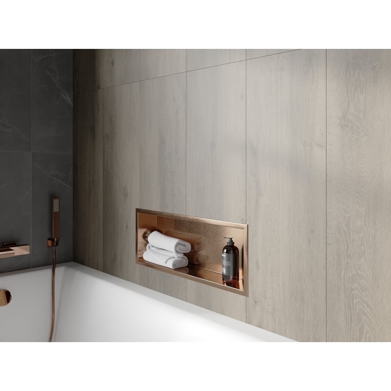Mexen X-Wall-R étagère encastrée avec rebord 60 x 20 cm, cuivre brossé - 19C0602010