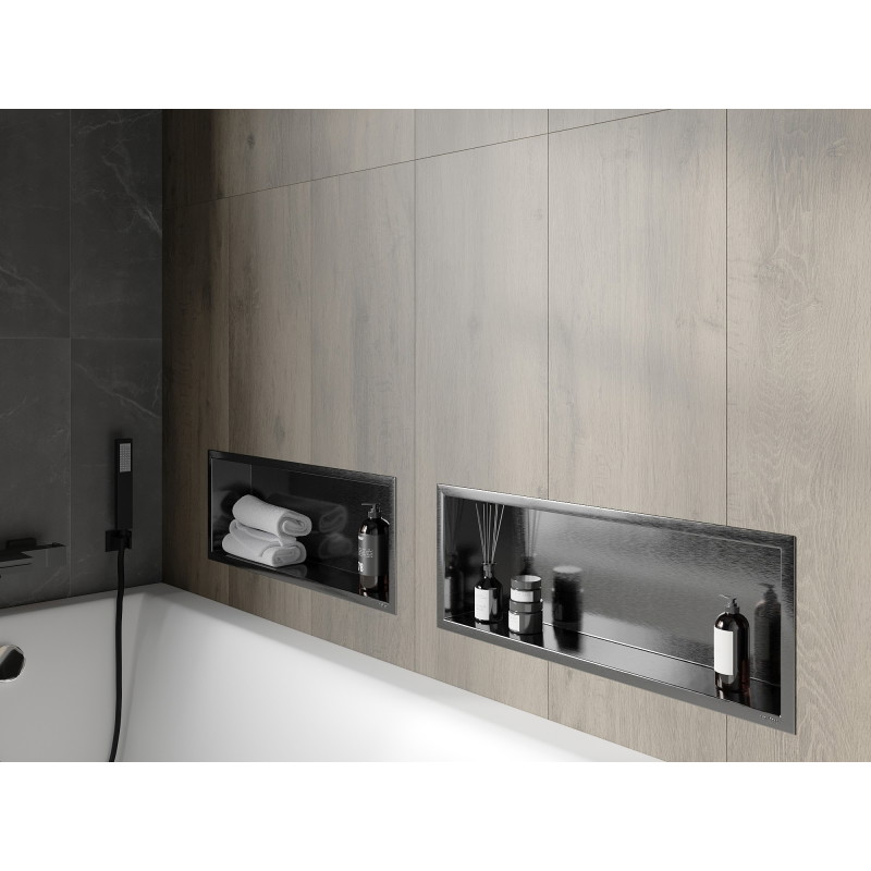 Mexen X-Wall-R étagère encastrée avec collerette 60 x 20 cm, gris pistolet brossé - 19E0602010