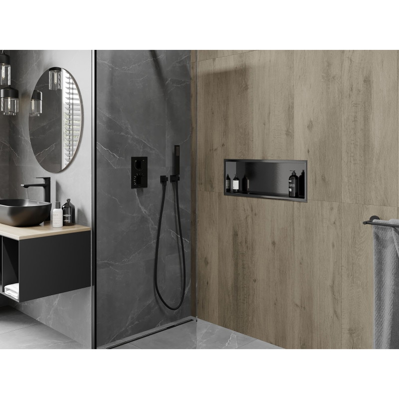 Mexen X-Wall-R étagère encastrée avec collerette 60 x 20 cm, gris pistolet brossé - 19E0602010
