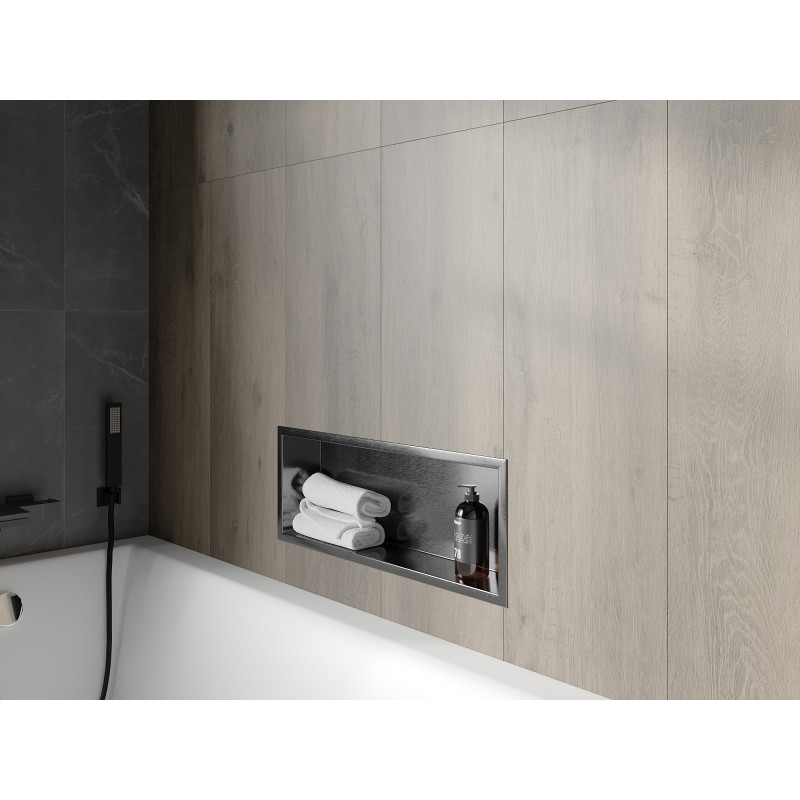 Mexen X-Wall-R étagère encastrée avec collerette 60 x 20 cm, gris pistolet brossé - 19E0602010
