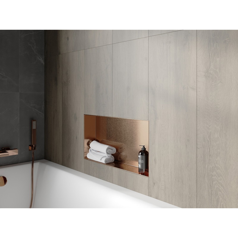 Mexen X-Wall-NR étagère encastrée sans collerette 60 x 30 cm, cuivre brossé - 19C1603010