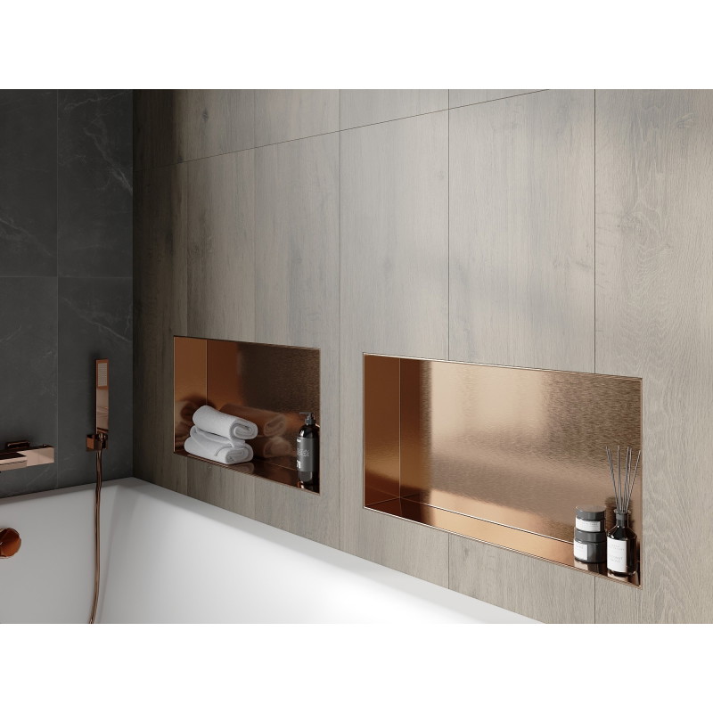 Mexen X-Wall-NR étagère encastrée sans collerette 60 x 30 cm, cuivre brossé - 19C1603010