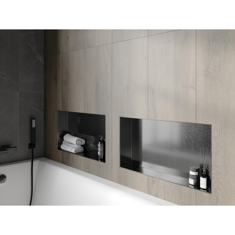 Mexen X-Wall-NR étagère encastrée sans collerette 60 x 30 cm, gris canon brossé - 19E1603010