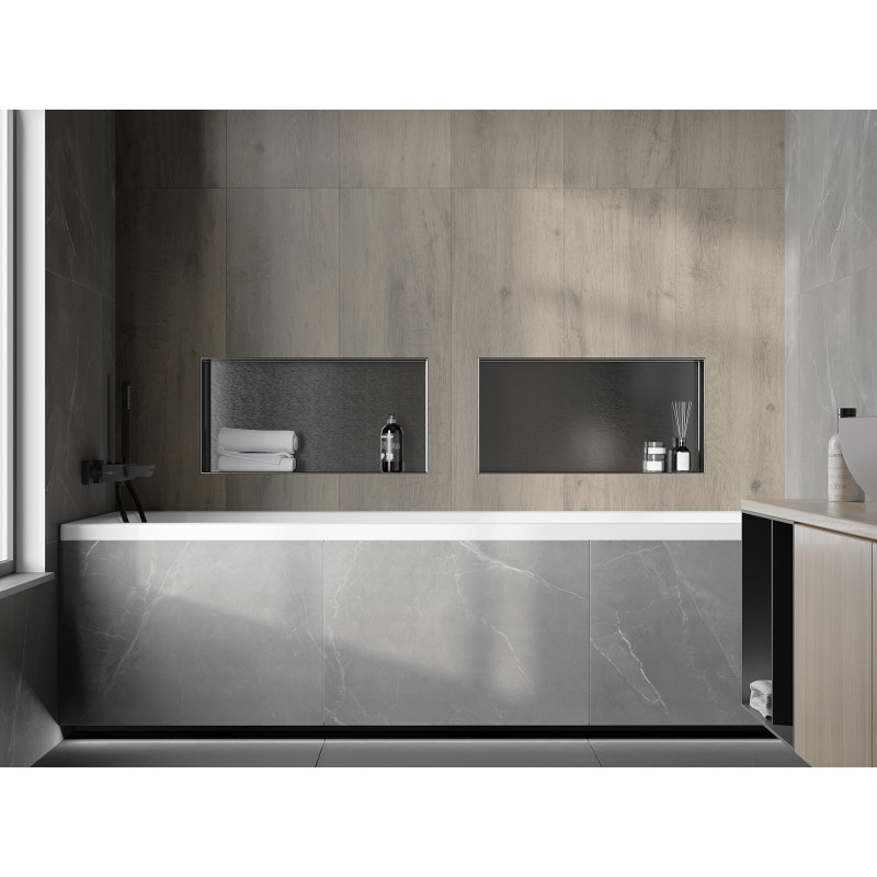 Mexen X-Wall-NR étagère encastrée sans collerette 60 x 30 cm, gris canon brossé - 19E1603010