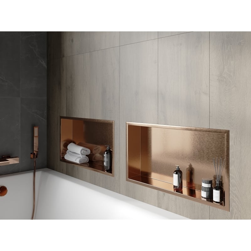 Mexen X-Wall-R étagère encastrée avec rebord 60 x 30 cm, cuivre brossé - 19C0603010