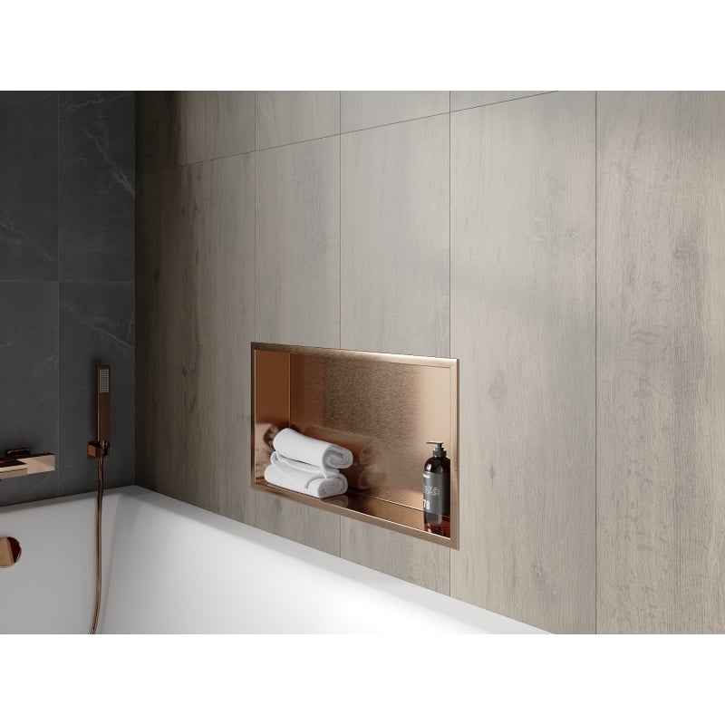 Mexen X-Wall-R étagère encastrée avec rebord 60 x 30 cm, cuivre brossé - 19C0603010