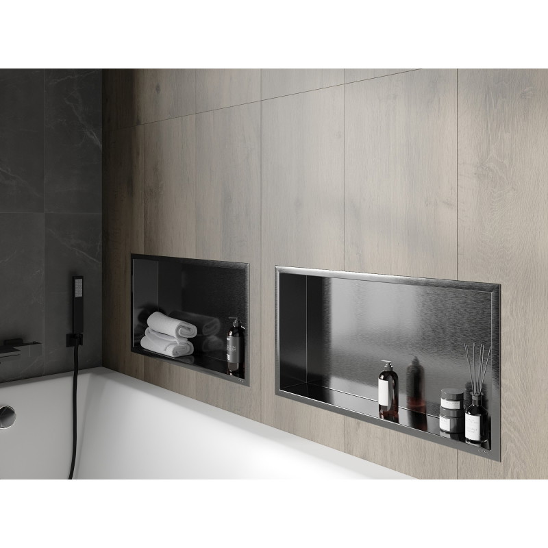 Mexen X-Wall-R étagère encastrée avec rebord 60 x 30 cm, gris pistolet brossé - 19E0603010