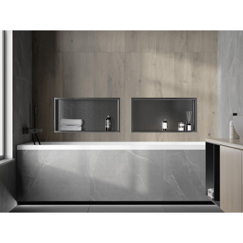 Mexen X-Wall-R étagère encastrée avec rebord 60 x 30 cm, gris pistolet brossé - 19E0603010