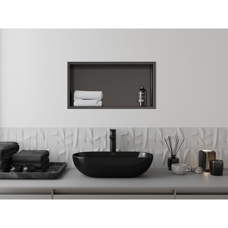 Mexen X-Wall-R étagère encastrée avec rebord 60 x 30 cm, gris pistolet brossé - 19E0603010