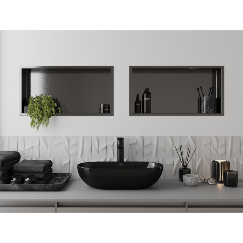 Mexen X-Wall-R étagère encastrée avec rebord 60 x 30 cm, gris pistolet brossé - 19E0603010